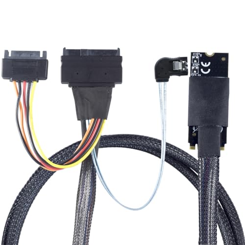 Cable M.2 M-Key SFF-8643 a U.2 SFF-8639 con SATA 15Pin, 7Pin 0.5m miniatura 6