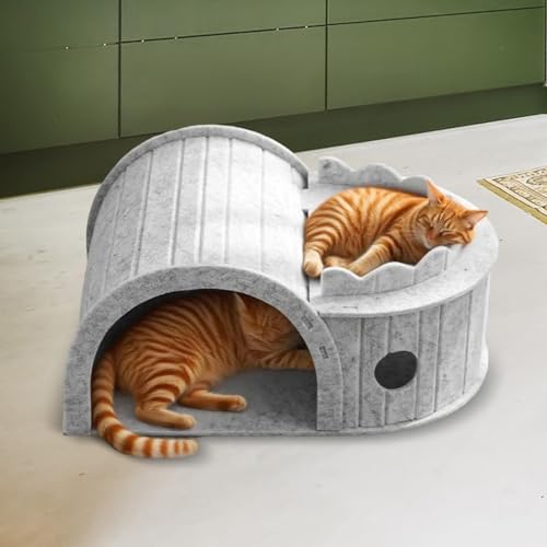 Tunnel en feutre pour chat jouet interactif pliable et léger pour chaton - 5