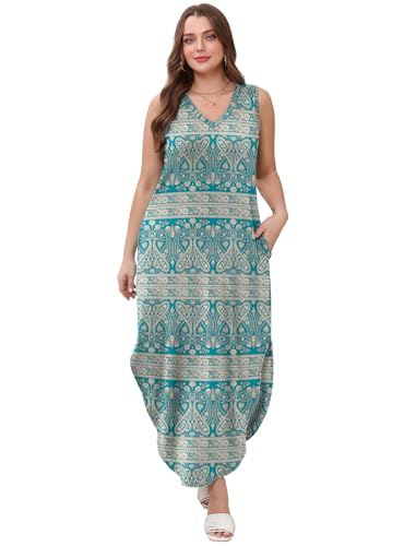 Image of Sampeel Summer Dresses Maxi Dress Vacation Beach Sundresses 2025 with Pockets