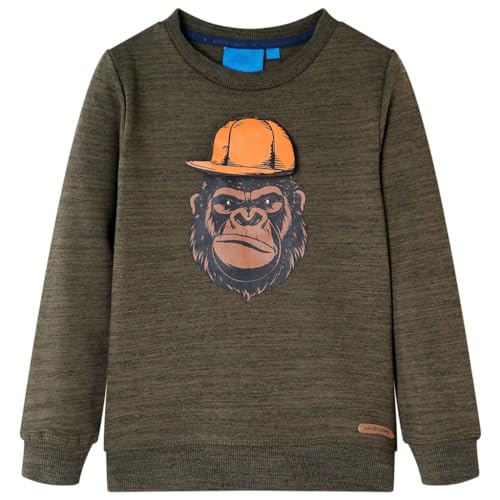 Sweat enfant orange coton manches longues col rond pour sport et école
