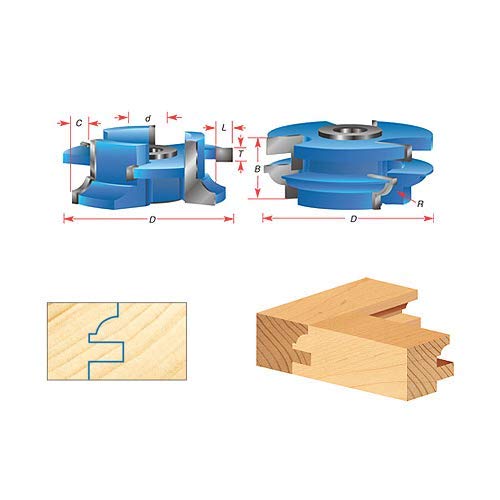 Amana Tool - SC446 2Piece Carbide Tipped 3-Wing Stile & Rail Bead Cabinet Door 2-11/16 Di