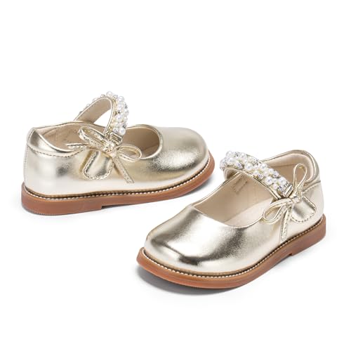 Image of PHIRAMIN Toddler Girl Mary Jane Student Oxford Shoes-Little Girl School Uniform Shoes for Wedding Party