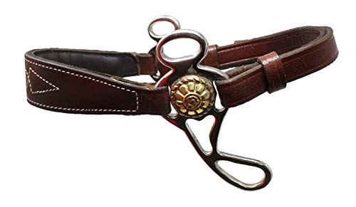 CHALLENGER Horse English Western Bitless Padded Brown Leather Hackamore 35H63