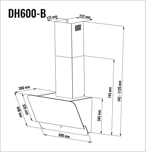 Viesta DH600B Dunstabzugshaube/Wandhaube/60