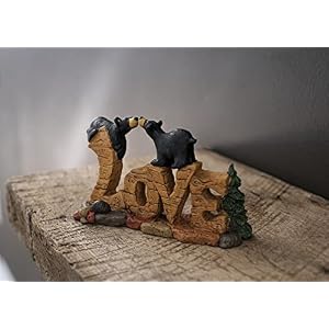 DEMDACO Love Bears Black Bear 35 x 6 Hand cast Resin Figurine Sculpture