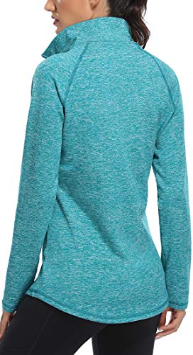 Miusey Womens Sportswear, 1/4 Zip Sweatshirt Tunic Tops For Legging Plus Size Loose Fit Relaxing Hiking Clothing Lightweight Breathable Quick Dry Sport Jogging Gym Green 2Xl #TOP5