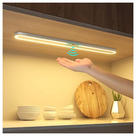 GOOVER Under Cabinet Lights,Touchless Sensor Dimmable, Warm White Under Cabinet Lighting, Ra 90+,141LEDs High Density with UL Listed Power