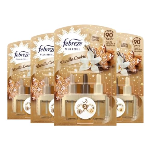 Febreze 3Volution Plug-In Air Freshener Refill Vanilla Cookie Scent 20ml Pack of 4