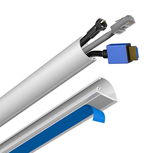 D-Line Cord Cover 2-Pack, Cord Hiders, Paintable Cable Concealer, Cable Raceway, Wire Covers, Wall Mounted Tv Wire Hider, Cable Management - 2X 1.18In W X 0.59In H X 39In Lengths (78In Total) - White #TOP2
