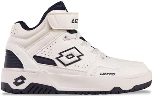 Scarpe Da Ginnastica Lotto Pivoot Mid K Unisex Bambini E Ragazzi – Sneaker Alte Con Lacci Elastici E Velcro, Suola In Gomma Antiscivolo