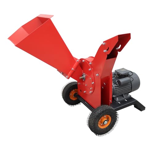 EQCOTWEA Hand Pushed Wood Crusher,220V Wood Chipper Shredder Mulcher with