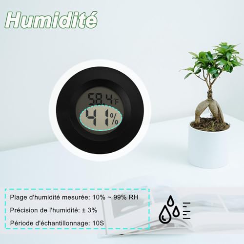 Xnurney Mini higrometr termometr cyfrowy higrometr nawilżacz wilgotności wewnątrz/na zewnątrz nawilżacz gadów termometr szklarnia piwnica ogrodowa Fahrenheit (℉) / Celsjusza (℃) zestaw 2 szt
