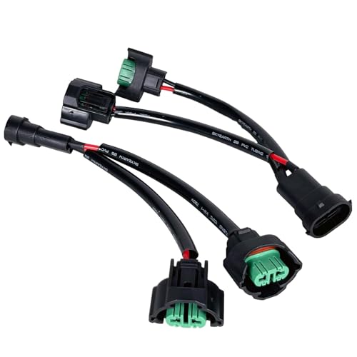 O-NEX H11 OEM Style Male to Female 2 Way Splitter Wire Bulb Socket Headlight Wiring Harness Extension for Headlight or H8 Fog Light Retrofit Use Car Accessories, Pack of 2