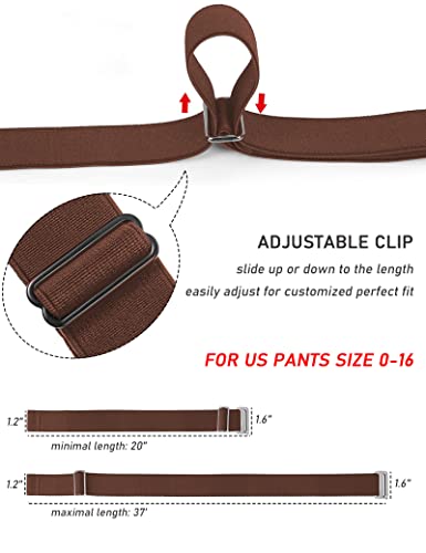 Kiench Women's Elastic No Show Belts with Flat Buckle Invisible Web Belts for Jeans Pants Dress3