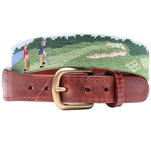 On The Links Needlepoint Belt by Smathers & Branson