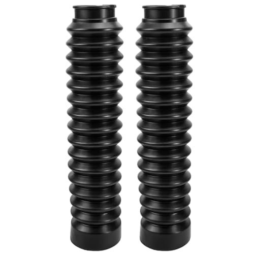 2Pcs Front Fork Gaiters Replacement 30mm TOP, 40mm BOTTOM, 220mm LONG, Motorcycle Fork Dust Boots Suspension Shock Damping Cover Rubber (Black)