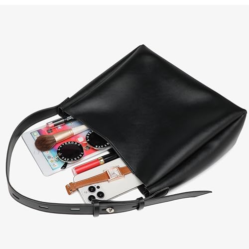 Tote Tasche für Damen, Retro PU Leder Crossbody Schulterhandtasche Handtaschen Große Hobo Umhängetasche mit Taschen – Bild 5