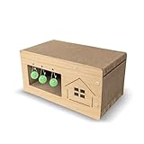 BESCH Rascador para Gatos de Cartón Tipo Casa – Casa Rascadora Resistente y Espaciosa, Refugio para Rascar, Dormir y Jugar, Ideal para Gatos de Interior 60 x 30 x 30 cm