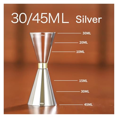 Jigger acero inoxidable esencial para mixología con doble medida de 30 45ml silver 3