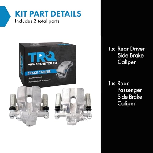 Image of TRQ Rear Driver and Passenger Side Brake Caliper Set Hardware Brackets Compatible with 2012-2017 Toyota Camry 2013-2015 Toyota Avalon