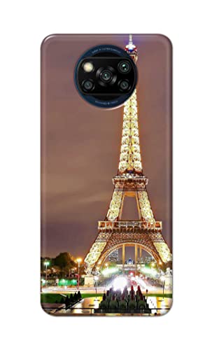 Image of PRINTFIDAA Lovers Famous Place Eiffel Tower in Paris Printed Designer Hard Case for Poco X3 Back Cover -(e) RPM1009