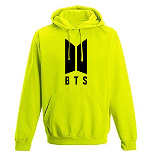 More & More Unisex-Adult Cotton Neck Hooded Sweatshirt (BTS Hoodies_Neon