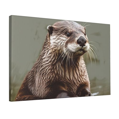 Décoration murale d'intérieur avec toile murale vintage thème loutre
