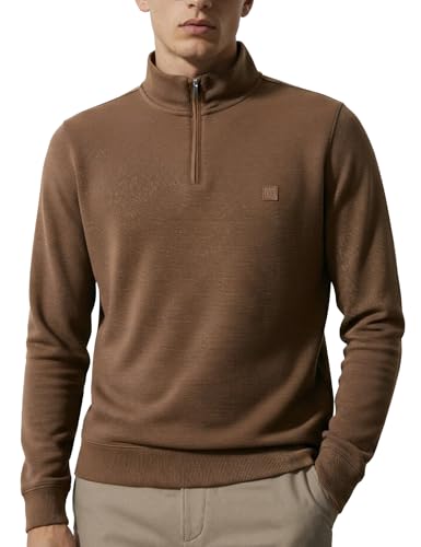 Image of DAMENSCH ReNEWd Soft Ribbed Texture, Strong Durable Fabric, Dyes Ottoman Half-Zip Sweatshirts