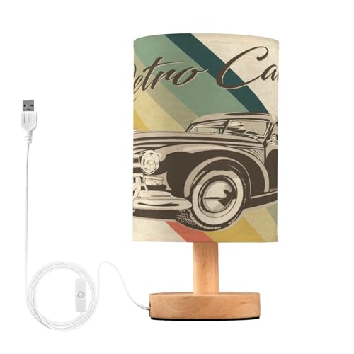 OURVII Vintage Car Retro Table Lamps Room Desk Lamps Small Nightstand Lamps Side Table Lamp for Bedroom Living Room Office Dorm Night Light Decor