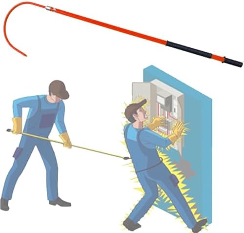 High Voltage Rescue Hook - Anti-Electrocution Tool with Non-Slip Handle for Electrical Safety in Power Stations and Professional Electrical Work