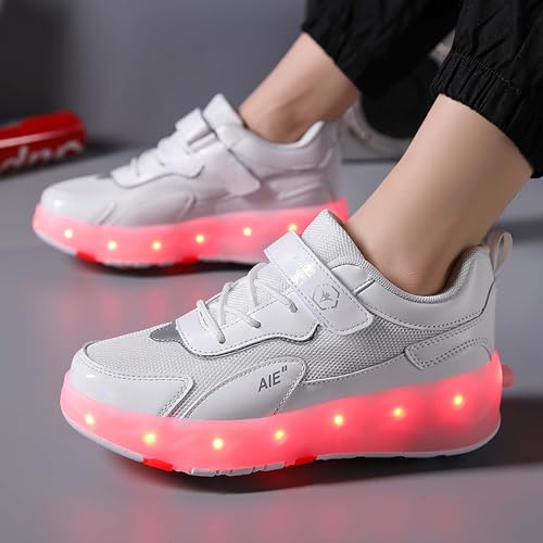 Kids Roller Skating Shoes Casual Walking Shoes Boys Shoes LED Colorful Luminous Shoes USB Charging Detachable Pulleys Suitable for Beginners in roller Skating Sports4