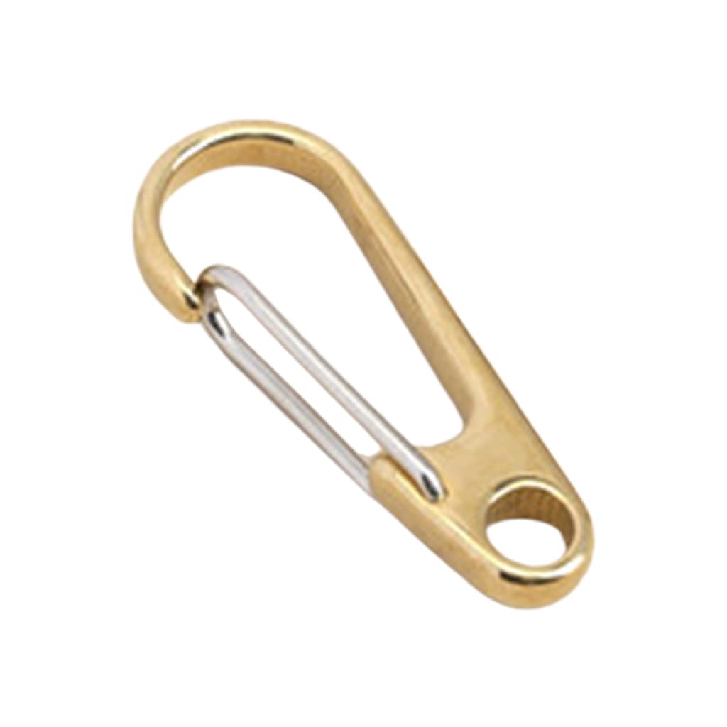 Maxtonser D Shape Brass Carabiners Clips Keychain Hook Spring Loop Indoor Outdoor Tools for Backpack Camping Hiking