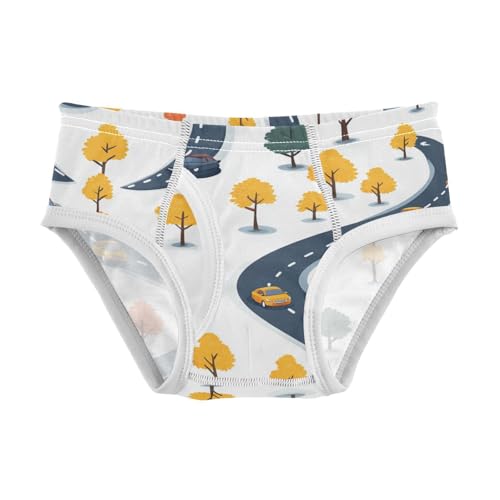 KLL Cute Pattern Cars Road Toddler Boys Comfort Briefs Breathable Undies