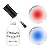 Creaglam Nail Blooming Gel Polish 15ml, UV LED Gel for Marble Nail Art, Clear Watercolor Flower Spreading Polish, DIY Natural Stone Design for Home Salon Manicure