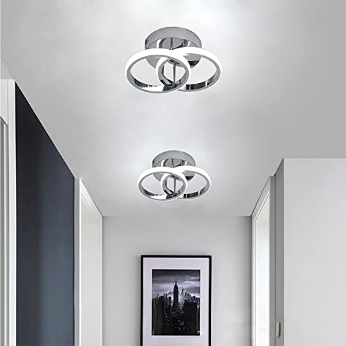 Caneoe Round Modern Led Ceiling Light Fixtures, 6000K Cool White Hallway Ceiling Lamp, Acrylic Close To Ceiling Lights For Bedroom Bathroom Kitchen Corridor Stair Aisle Lamps #TOP1