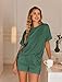 Ekouaer Womens Pajama Sets Short Sleeve Lounge Sets 2 Piece Pjs Tops and Shorts Outfits Matching Loungewear with Pockets Forestgreen