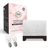 POHS Rectangular Shaped Himalayan Pink Salt Lamp with Dimmer Switch Cord and Extra Ligh Bulb | 100% Authentic Hand Carved Himalayan Cystal Rock Salt Lamp from Himalayan Mountains 10 lbs (White)