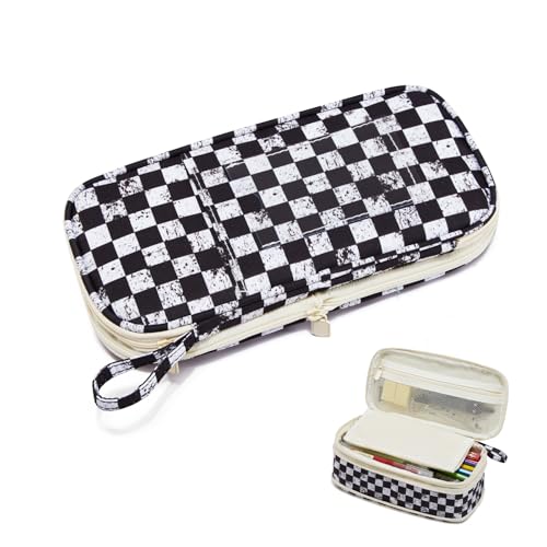 Image of Janhavi Initial Large Capacity Premium Oxford Cute Aesthetic Pencil Case Pouch Bag Special School Supplies Colored Stationery Organizer Gifts for Girls, Women, Adults
