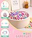 TRENDPLAY Ball Pit Balls for Toddlers, Star Heart Moon Shape 50 Pieces, Plastic Toy Balls for Boys Girls Kids Dogs, Pearl Pink+ Green+ Purple