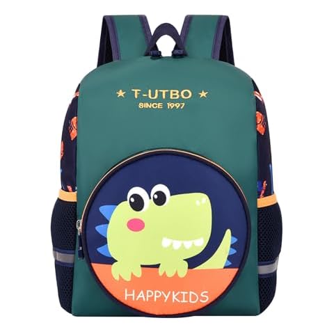 Litinliv Dinosaur Kids Backpack with Chest Strap Cover