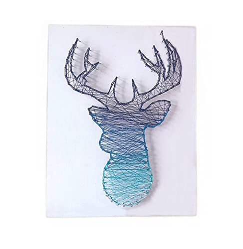 Kit String Art Chat Cyan 40x30 cm pour adultes et enfants avec outils de bricolage
