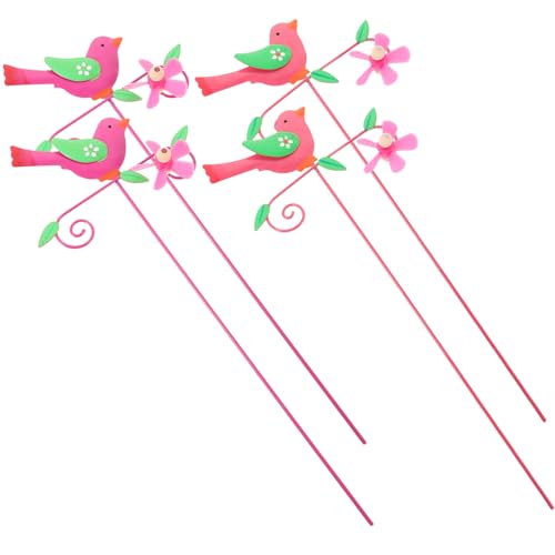 VICASKY 4 Stück Teiliges Gartendeko Rostfreiem Eisen vogelstecker Wetterfester Gartenstecker zur Außendekoration von Blumenbeeten Blumentöpfen und Rasenflächen Langlebig und Dekorativ