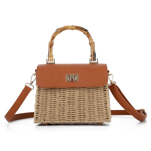 Sac à main d'été en paille bohème avec bandoulière réglable