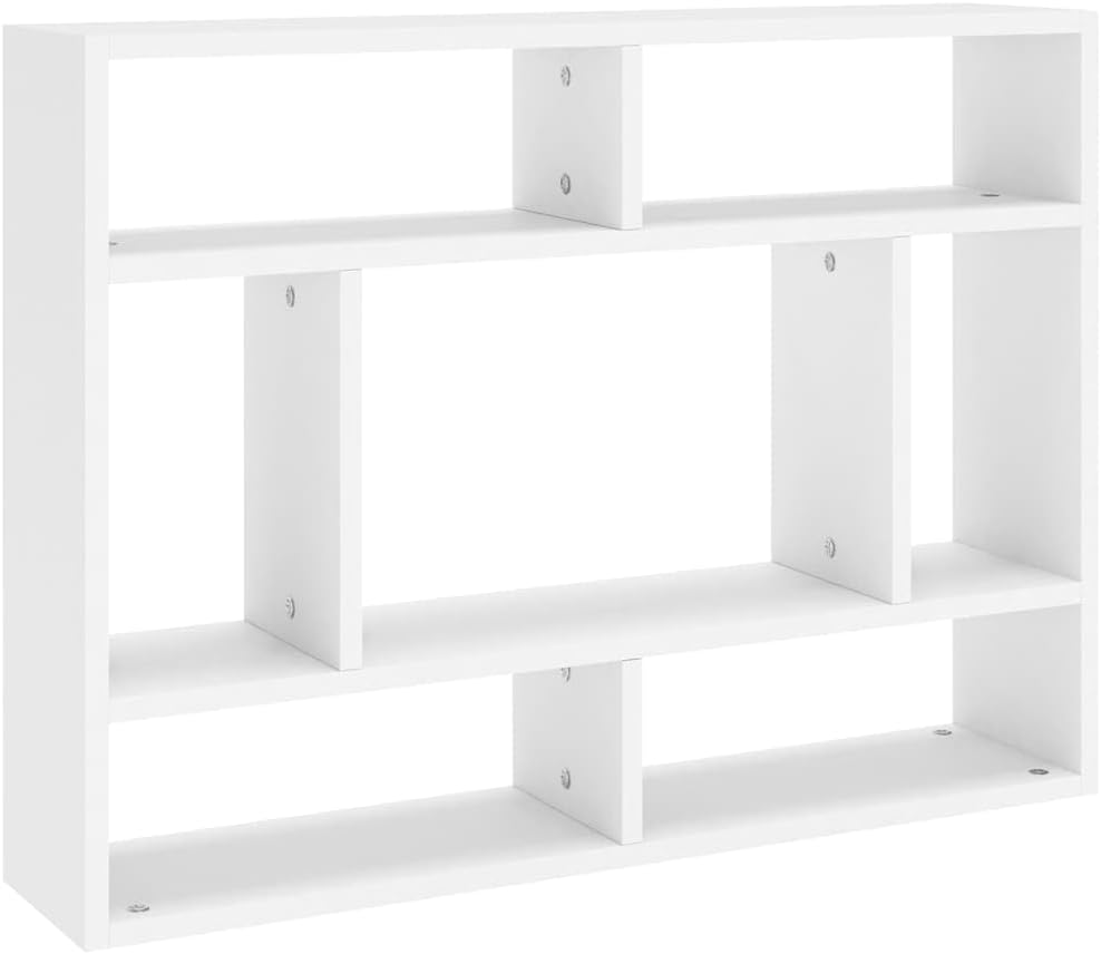 Wall Shelf White, 29.5x6.3x21.7 Engineered Wood, Floating Ledge Design for Room Decor, Bathroom, Kitchen, Living Room Storage