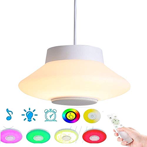 Upgrade Smart App Deckenleuchte Mit Lautsprecher Und Fernbedienung, 22W Dimmable RGB Farbwechsel, Musik Pendelleuchte Für Küche Schlafzimmer