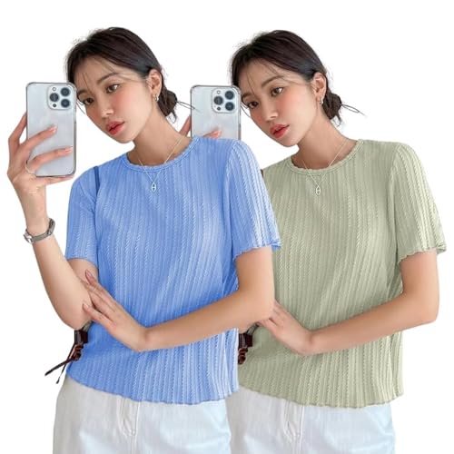 Image of GRECIILOOKS Women's Poly Cotton Regular Fit Crop Top, Loose Fit Oversized Shirts & Stylish Korean Tank Tops for Summer Wear (Available in Plus Size)