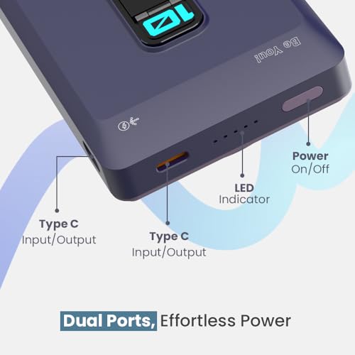 Image of Toreto Mag Zio 10000mAh MagSafe Power Bank with Built-in Stand | Magnetic Wireless Charging, Type-C Fast Charging | Dual Type-C Ports | LED Battery Indicator (Black, 10000, Milliamp Hours)