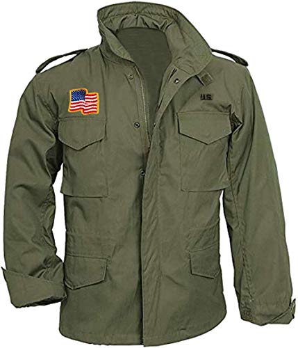 Men's M65 Field Green Rambo Jacket | Men's First Blood Military Cotton Vintage US Army Field Jackets