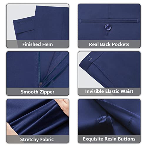 Lupurty Men's Suits Slim Fit, 3 Piece Suits For Men, 2 Buttons Solid Jacket Vest Pants With Tie, Men Suits Tuxedo Set, Navy L #TOP4