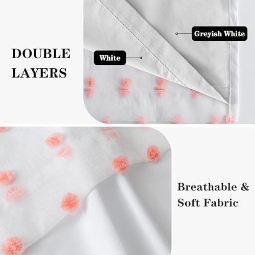 Image of MEETSKY Pink Blackout Curtains for Girls Bedroom,Pom Pom Curtains 50x84 in | 100% Blackout Light Blocking Drapes,Nursery /Kids Curtains,Room Darkening,Thermal Insulated Grommet Drape,Cute,2 Panels Set